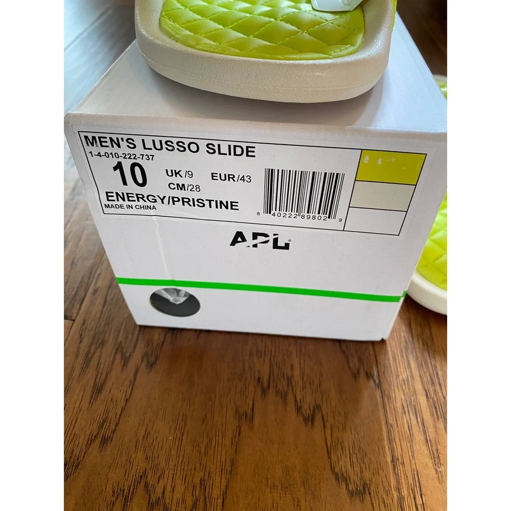 APL‎ Athletic Propulsion Labs Mens Lusso Slide Energy Pristine Neon Yellow 10